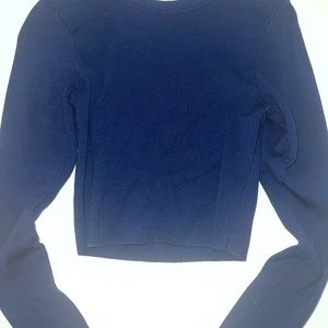 Navy cropped zara sweater